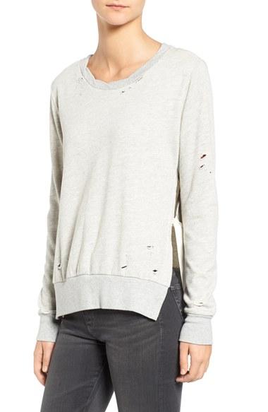 Women's Pam & Gela Side Slit Destroyed Pullover