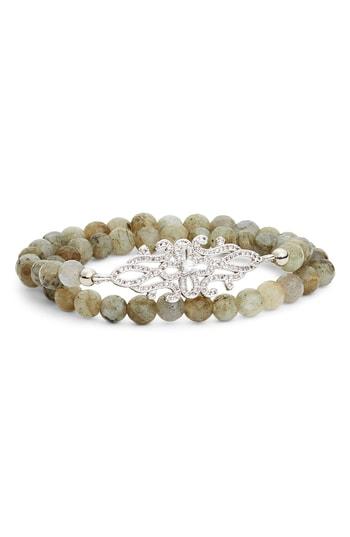Women's Elise M. Pave Accent & Stone Double Wrap Bracelet