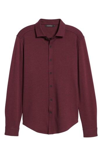 Men's Bugatchi Trim Fit Heathered Knit Sport Shirt