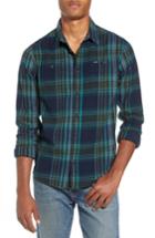 Men's Rvca Ludlow Plaid Flannel Shirt, Size - Blue