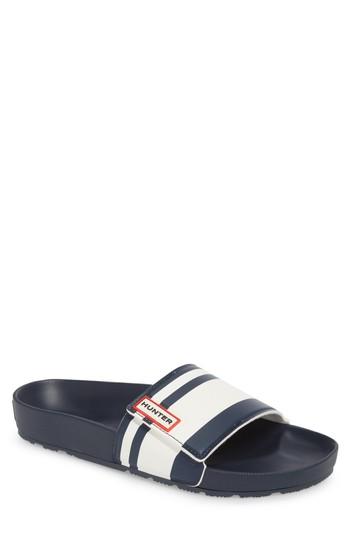 Men's Hunter Garden Stripe Adjustable Sport Slide M - Blue