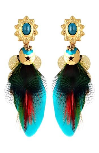 Women's Gas Bijoux Small Sao Feather Earrings