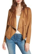 Women's Blanknyc Drape Front Faux Suede Jacket - Brown