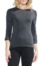 Women's Vince Camuto Ruched Sleeve Tee, Size - Grey