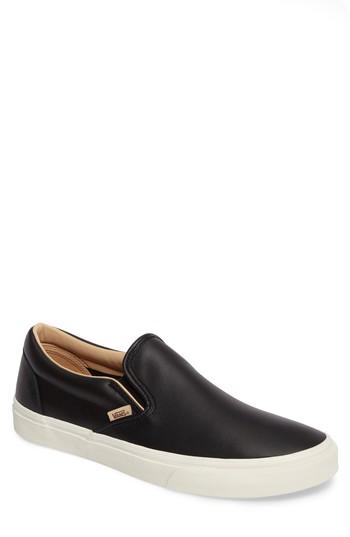 Men's Vans Lux Leather Classic Slip-on Sneaker M - Black