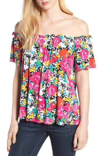 Women's Bobeau Off The Shoulder Knit Top, Size - Pink