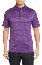 Men's Bugatchi Stripe Jersey Polo - Purple
