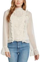 Women's Willow & Clay Mock Neck Lace Blouse - Ivory