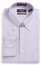 Men's Nordstrom Men's Shop Smartcare(tm) Classic Fit Pinpoint Dress Shirt 32 - Purple (online Only)