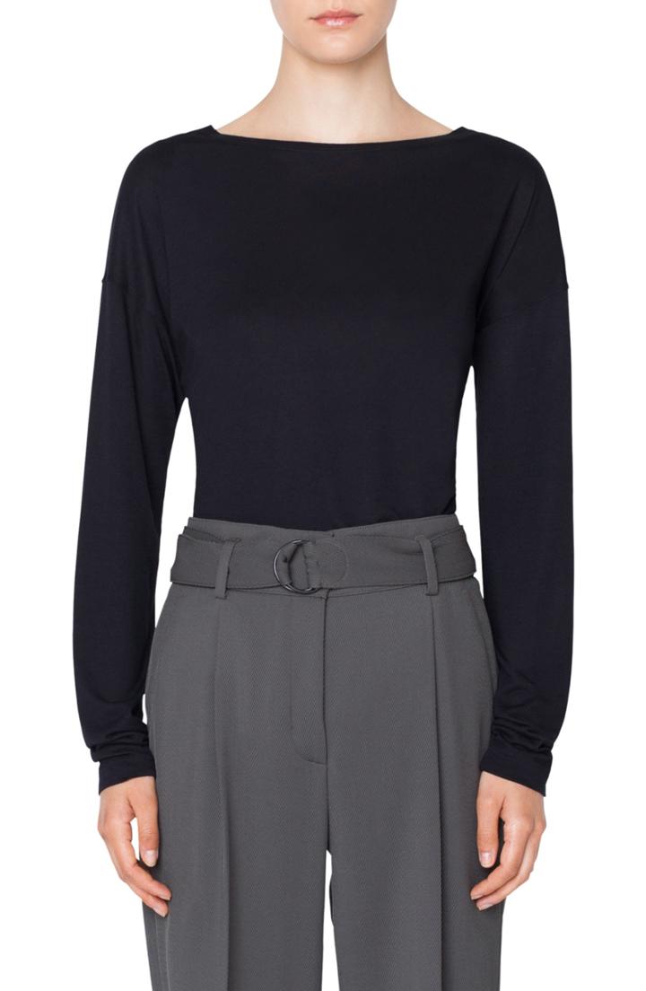 Women's Akris Punto Boat Neck Top - Black