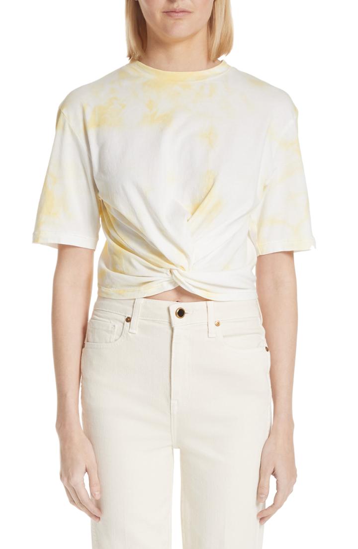 Women's Ganni Verbena Twist Tee - Yellow