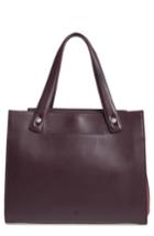 Treasure & Bond Accordion Leather Work Tote - Burgundy