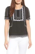 Women's Caslon Embroidered Popover Top