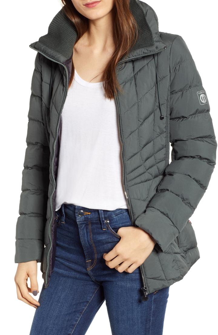 Women's Bernardo Packable Down & Primaloft Coat - Green