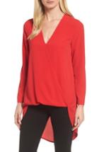 Women's Halogen High/low Wrap Top - Red