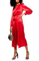 Women's Topshop Cutout Midi Dress Us (fits Like 0) - Red