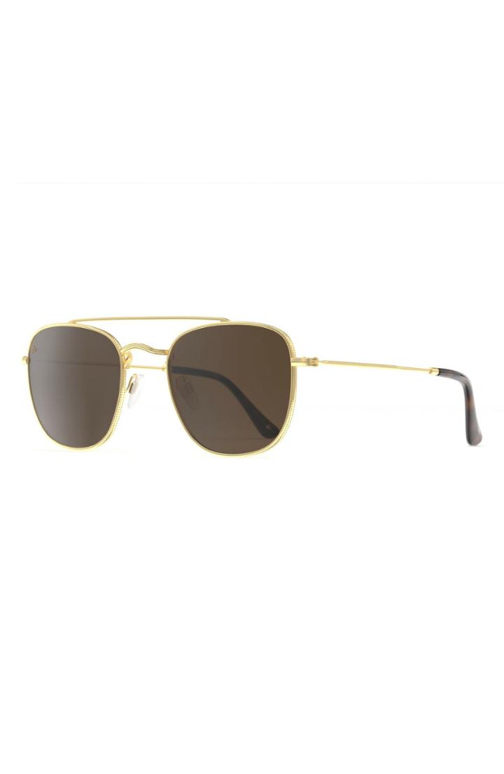 Men's Prive Revaux The Yorker Polarized Navigator Sunglasses - Gold / Brown Mirror
