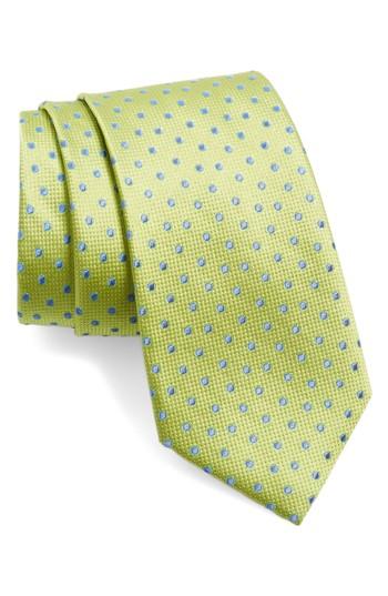 Men's Nordstrom Men's Shop Double Dot Silk Tie, Size - Green
