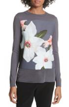 Women's Ted Baker London Chatswoth Woven Front Sweater - Grey
