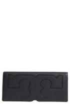 Tory Burch Serif Leather Clutch - Black