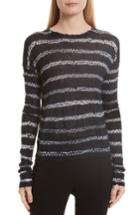 Women's Helmut Lange Grunge Stripe Cashmere Sweater - Blue