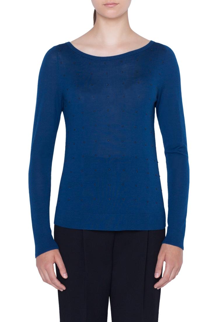 Women's Akris Punto Studded Knit Top - Blue