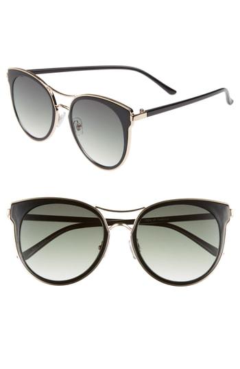 Women's Leith 54mm Double Frame Round Sunglasses - Black/ Gold