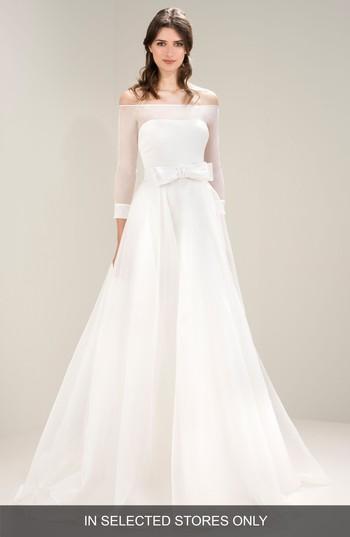 Women's Jesus Peiro Off The Shoulder Bow Waist Gown, Size In Store Only - Ivory