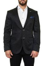 Men's Maceoo Elegance Jacquard Sport Coat (l) - Black