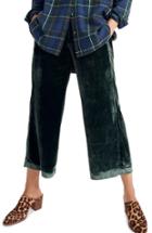 Women's Madewell Velvet Huston Pull-on Crop Pants, Size - Green