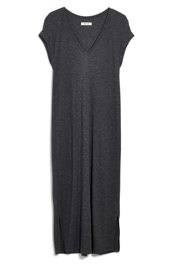 Women's Madewell Horizon Midi Dress, Size - Black
