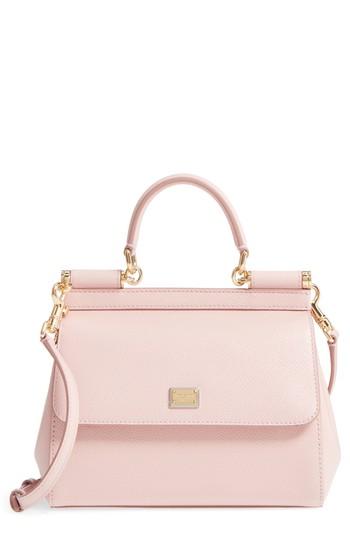 Dolce & Gabbana Small Miss Sicily Leather Satchel - Beige