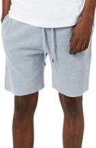 Men's Topman Waffle Jersey Athletic Cutoff Shorts - Blue