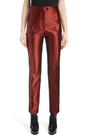 Women's Dries Van Noten Slim Satin Crop Pants Us / 36 Fr - Brown