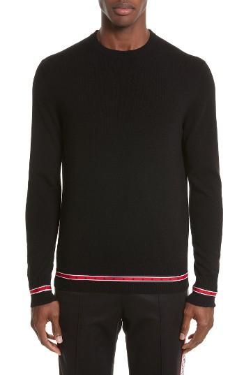 Men's Givenchy Iconic Canvas Trim Sweater - Black