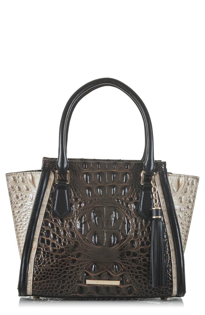Brahmin Mini Priscilla Leather Satchel - Grey