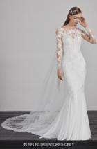 Women's Pronovias Esperanza Illusion Lace Mermaid Gown, Size In Store Only - Ivory