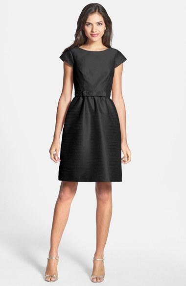 Women's Alfred Sung Woven Fit & Flare Dress - Black