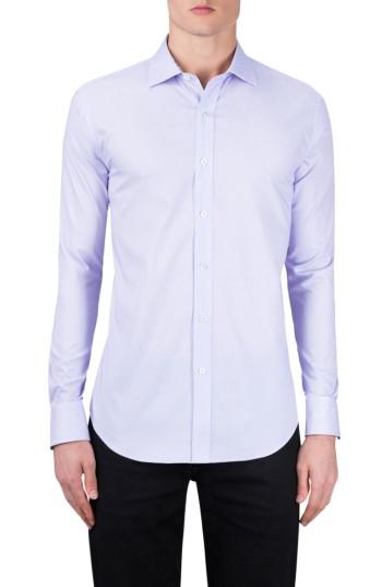 Men's Bugatchi Classic Fit Diamond Print Sport Shirt, Size - Purple