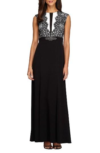 Women's Alex Evenings Lace Gown - Black