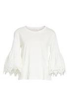Women's See By Chloe Lace Trim Bell Sleeve Top