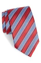 Men's Ermenegildo Zegna Stripe Silk Tie, Size - Red