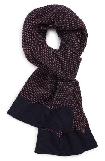 Men's Ted Baker London Ottoman Rib Knit Scarf, Size - Pink