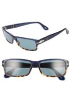 Women's Persol 57mm Polarized Photochromatic Rectangle Sunglasses - Blue/ Havana/ Blue