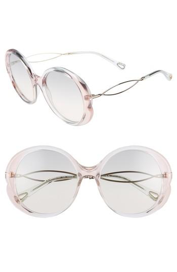 Women's Chloe 58mm Octagonal Halo Lens Sunglasses - Havana/ Peach