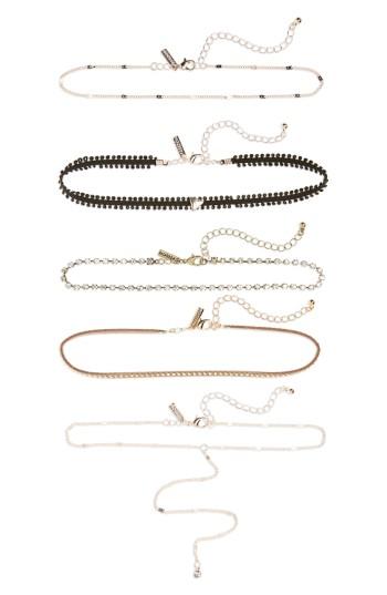 Women's Topshop Set Of 5 Assorted Chokers