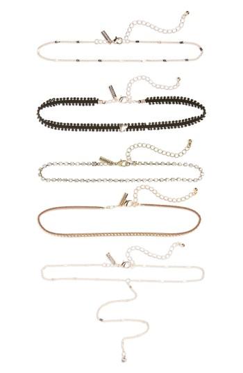 Women's Topshop Set Of 5 Assorted Chokers