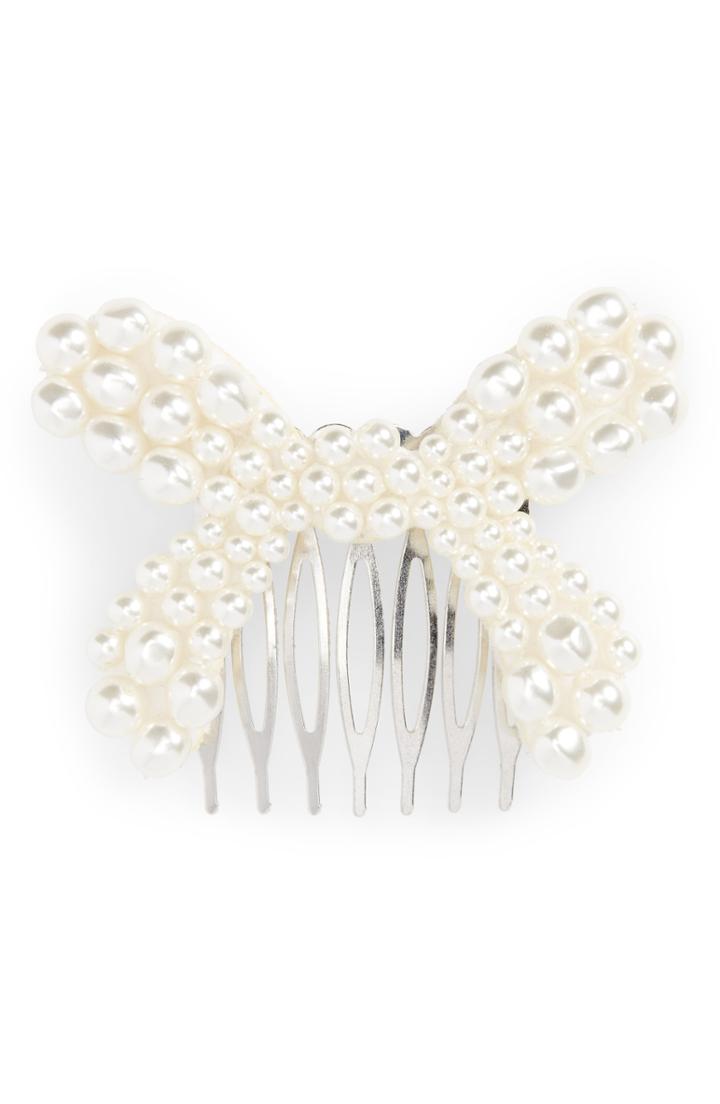 Simone Rocha Imitation Pearl Bow Hair Comb