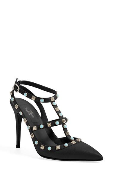 Women's Valentino 'rockstud' T-strap Pump Us / 36eu - Black