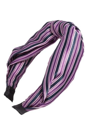 Something Navy Printed Knot Headband, Size - Purple